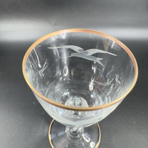 Lyngby Glassworks Lyngby Seagull Porter Glass Etched Birds Cups Set 2 Glasses - Picture 12 of 16